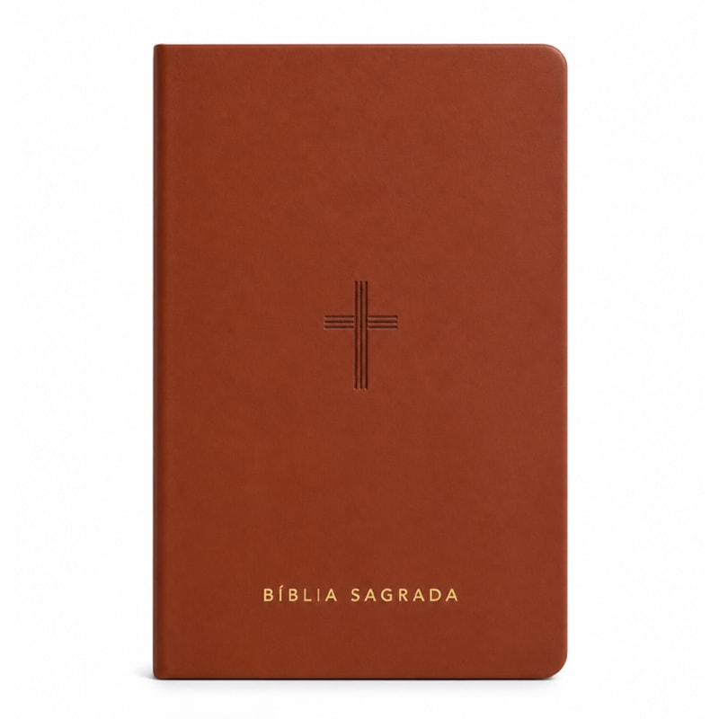 Bíblia Slim Cruz | NVT | Capa Luxo Marrom