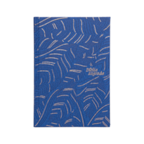 BÍBLIA SLIM NVI, LETRA GRANDE, CAPA DURA DE LUXO AZUL, ABSTRATA