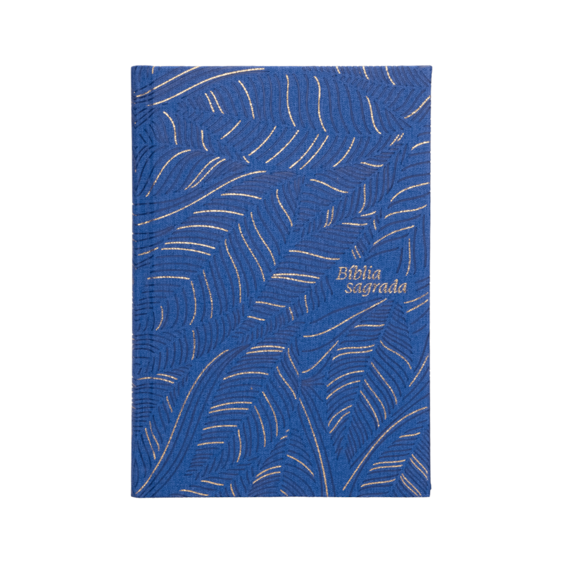 BÍBLIA SLIM NVI, LETRA GRANDE, CAPA DURA DE LUXO AZUL, ABSTRATA