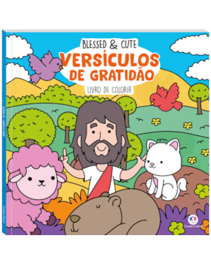 Blessed e Cute - Versículos de Gratidão Para Colorir