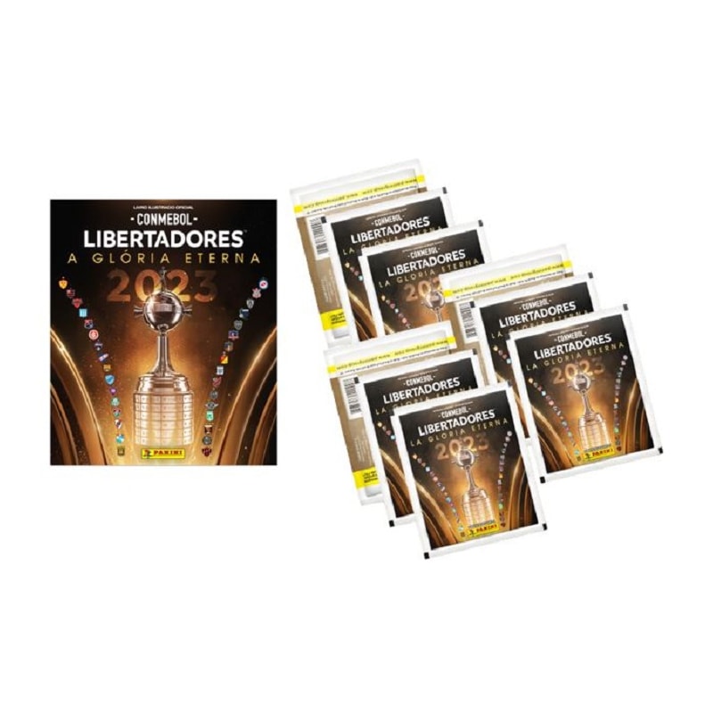 Blister cartela c/ 6 envelopes de figurinhas da libertadores da América conmebol 2023
