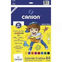 BLOCO CANSON CRIATIVO A4 210MMX297MM 80G/M² 32 FOLHAS SORTIDAS