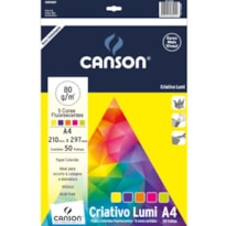 BLOCO CANSON CRIATIVO LUMI A4 210MMX297MM 80G/M² 50 FOLHAS SORTIDAS