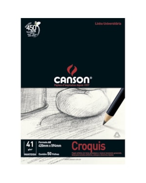 BLOCO CANSON PAPEL MANTEIGA A2 420MMX594MM 41G/M² 50 FOLHAS