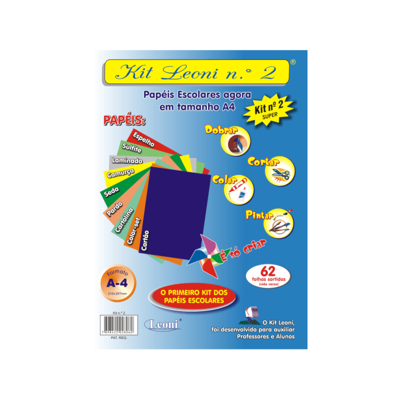 BLOCO LEONI KIT LEONI N°2 A4 210MMX297MM 62 FOLHAS SORTIDAS