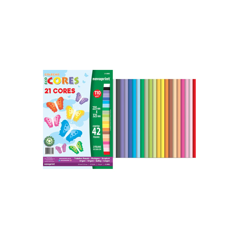 BLOCO NOVAPRINT CRIATIVO 297MMX420MM 21 CORES 110G/M² 42 FOLHAS
