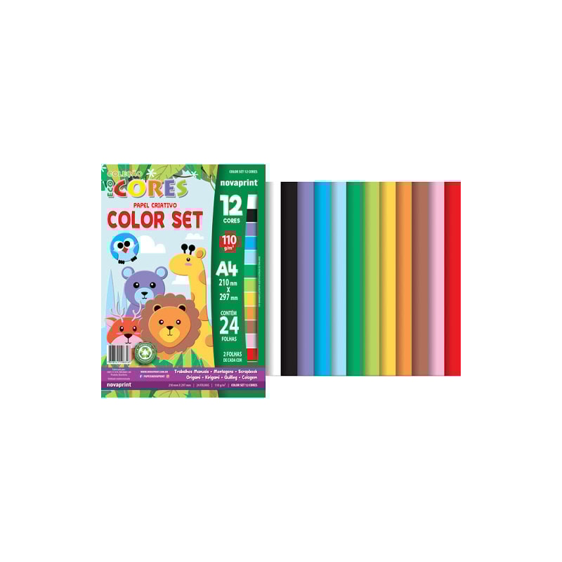 BLOCO NOVAPRINT CRIATIVO  COLORSET A4 210MMX297MM 110G/M² 24 FOLHAS SORTIDAS