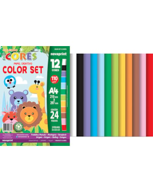BLOCO NOVAPRINT CRIATIVO COLORSET A4 210MMX297MM 110G/M² 24 FOLHAS SORTIDAS