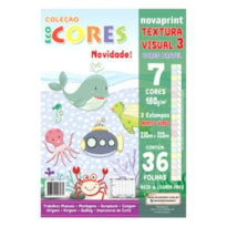 BLOCO NOVAPRINT ECOCORES TEXTURA VISUAL3 A4 230MMX320 7 CORES PASTEL 180G/M² 36 FOLHAS