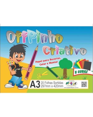 BLOCO OFFPINHO CRIATIVO A3 120G/M² 20 FLS SORTIDAS