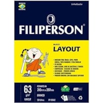BLOCO PAPEL LAYOUT FILIPINHO A4 COM MARGEM  216X316MM 50 FOLHAS