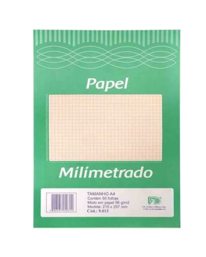 BLOCO PAPEL SULFITE MILIMETRADO A4 210MMX297MM 56G/M² COM 50 FLS