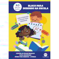 BLOCO PARA DESENHO A3 180G - 20 FOLHAS BRANCAS