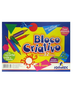 BLOCO ROMITEC CRIATIVO 325MMX255MM 120G/M² 32 FOLHAS SORTIDAS