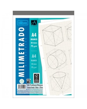 BLOCO TILIBRA MELIMETRADO A4 75g/m² 50 FLS