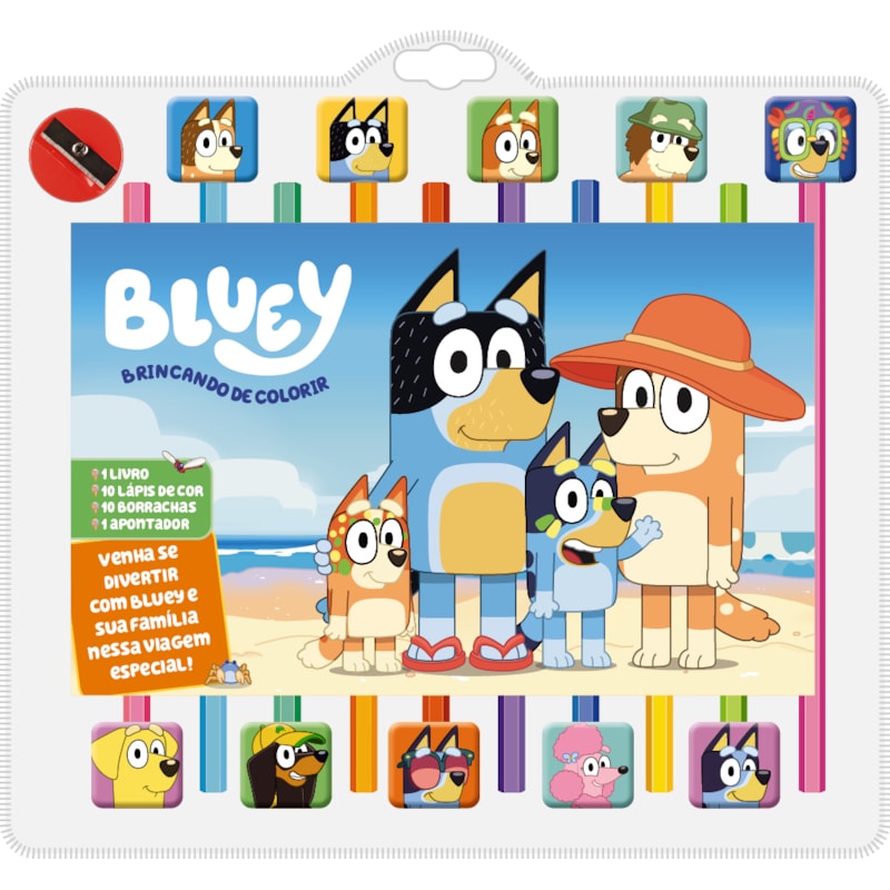 BLUEY BRINCANDO DE COLORIR