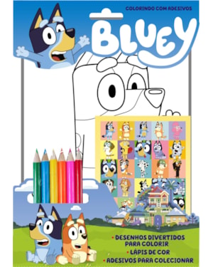 BLUEY COLORINDO COM ADESIVOS