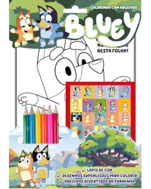 BLUEY COLORINDO COM ADESIVOS