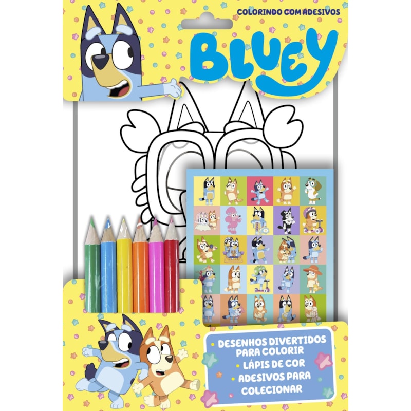 BLUEY COLORINDO COM ADESIVOS