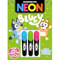 BLUEY COLORINDO COM NEON