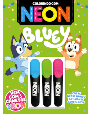 BLUEY COLORINDO COM NEON