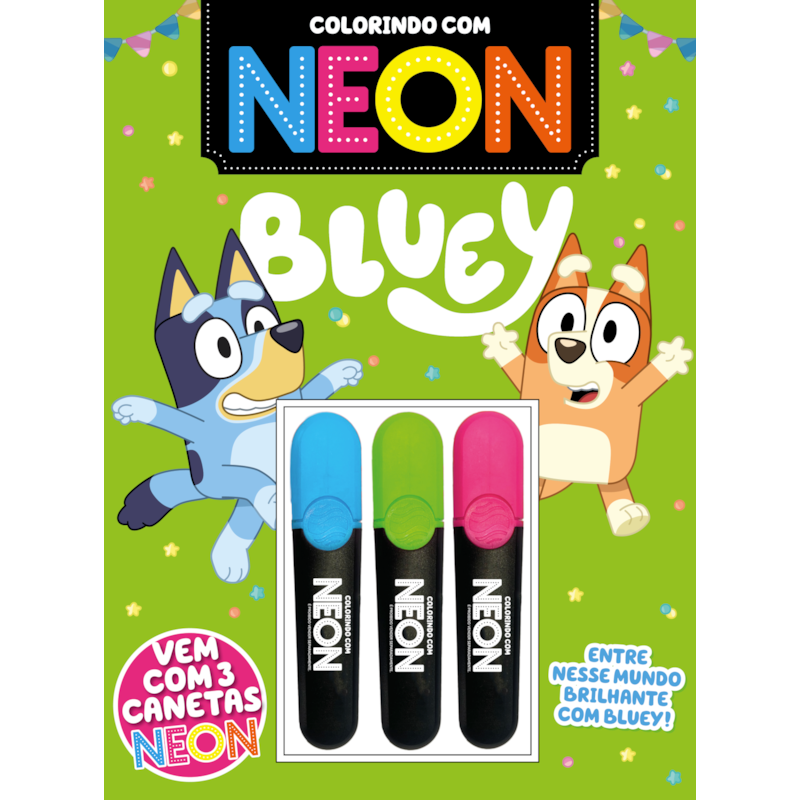 BLUEY COLORINDO COM NEON