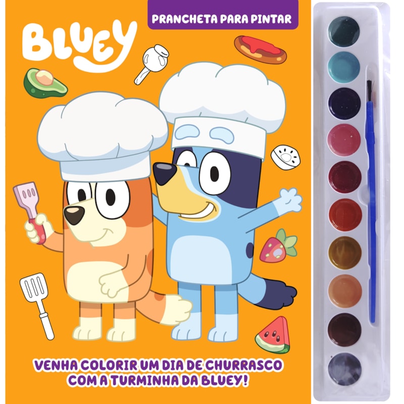 BLUEY PRANCHETA PARA PINTAR COM AQUARELA