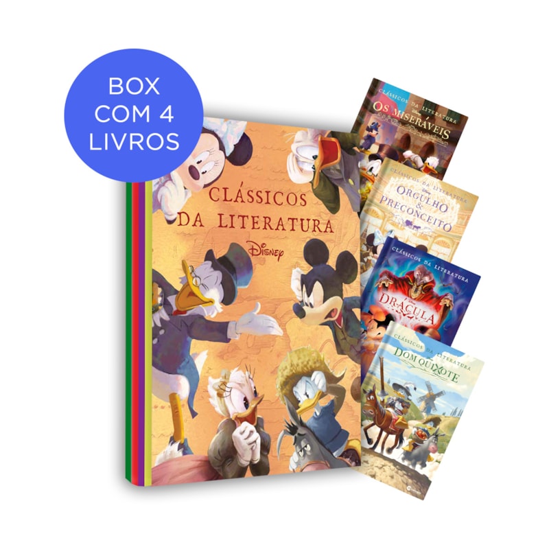 BOX CLÁSSICOS DA LITERATURA DISNEY COM 4 LIVROS