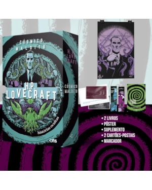 BOX CÓSMICO MALDITO: HISTÓRIAS OCULTAS DE H.P. LOVECRAFT - (PÔSTER + MARCADOR + SUPLEMENTO + 2 CARTÕES-POSTAIS)