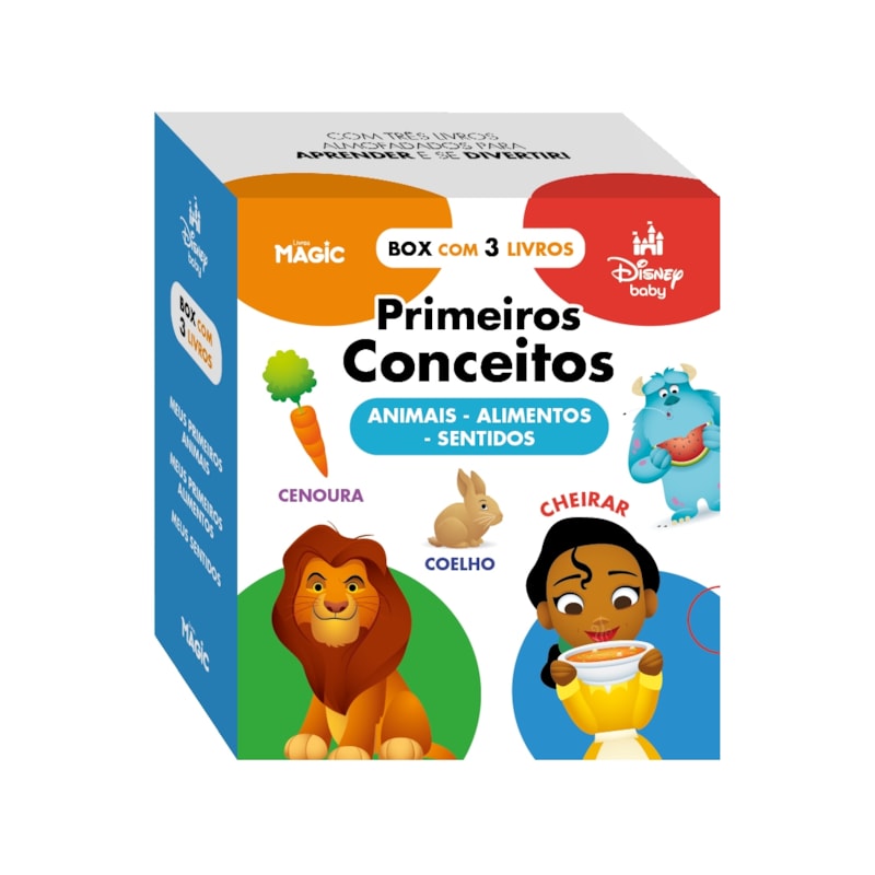 BOX DISNEY BABY PRIMEIROS CONCEITOS - ANIMAIS, ALIMENTOS E SENTIDOS