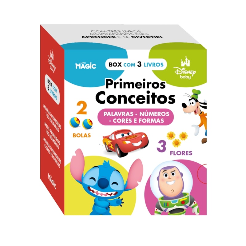 BOX DISNEY BABY PRIMEIROS CONCEITOS - PALAVRAS, NÚMEROS, CORES E FORMAS