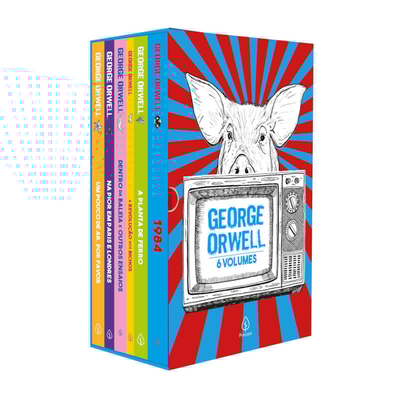 BOX GEORGE ORWELL COM 6 LIVROS, PÔSTER E MARCADOR DE PÁGINA