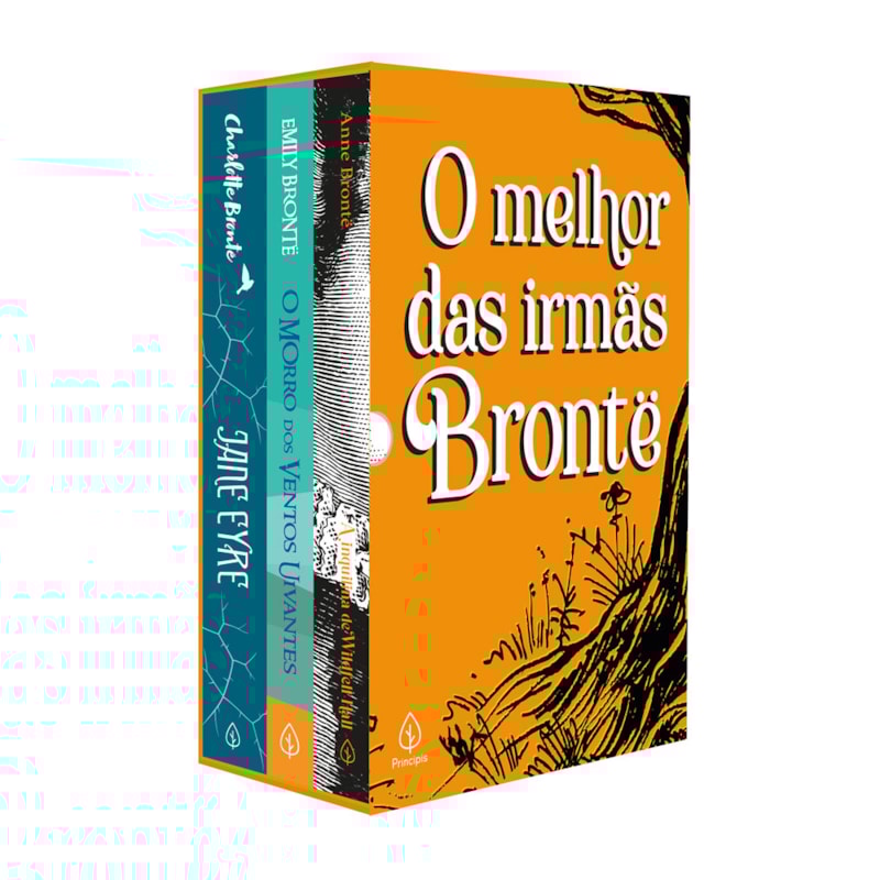 BOX O MELHOR DAS IRMÃS BRONTË COM 3 LIVROS, BLOCO DE ANOTAÇÕES E MARCADOR DE PÁGINA