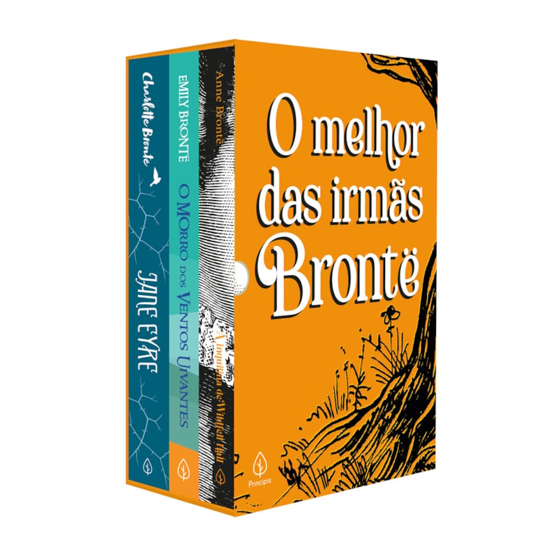 BOX O MELHOR DAS IRMÃS BRONTË COM 3 LIVROS, BLOCO DE ANOTAÇÕES E MARCADOR DE PÁGINA