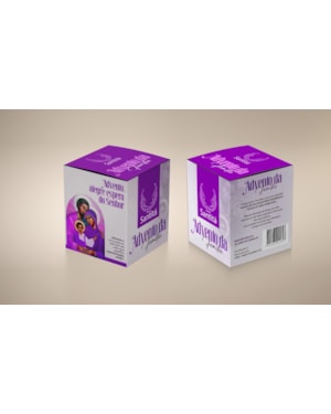 BOX VELA DO ADVENTO EM FAMÍLIA SANTITÁ BRANCA, VERDE, ROXA E ROSA - 06X03,5CM - CAIXA LILAS