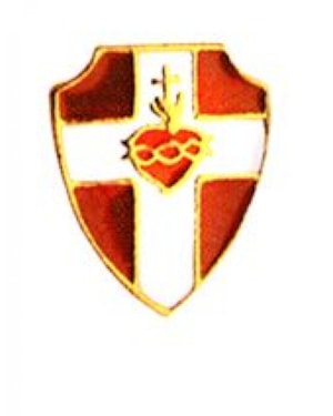 BROCHE ESCUDO APOSTOLADO VERMELHO
