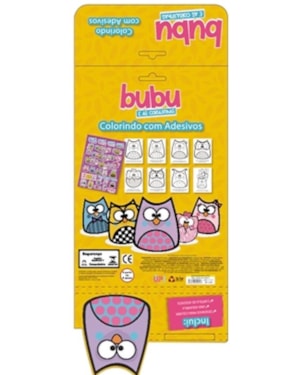 BUBU E AS CORUJINHAS COLORINDO COM ADESIVOS 01