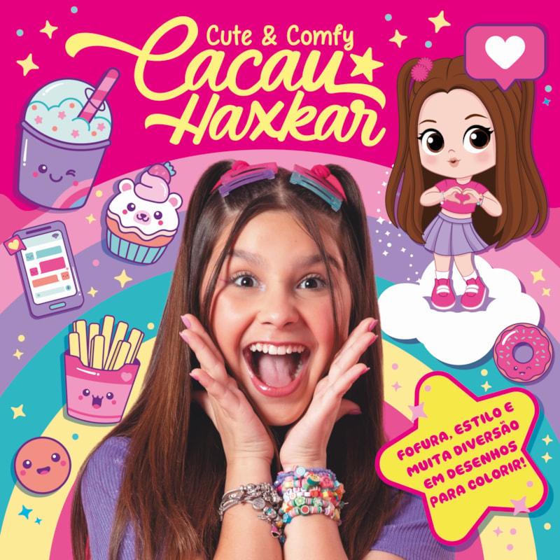 CACAU HAXKAR CUTE & COMFY - LIVRO DE COLORIR PARA CRIANÇAS