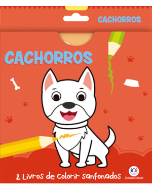 CACHORROS - 2 LIVROS DE COLORIR SANFONADOS