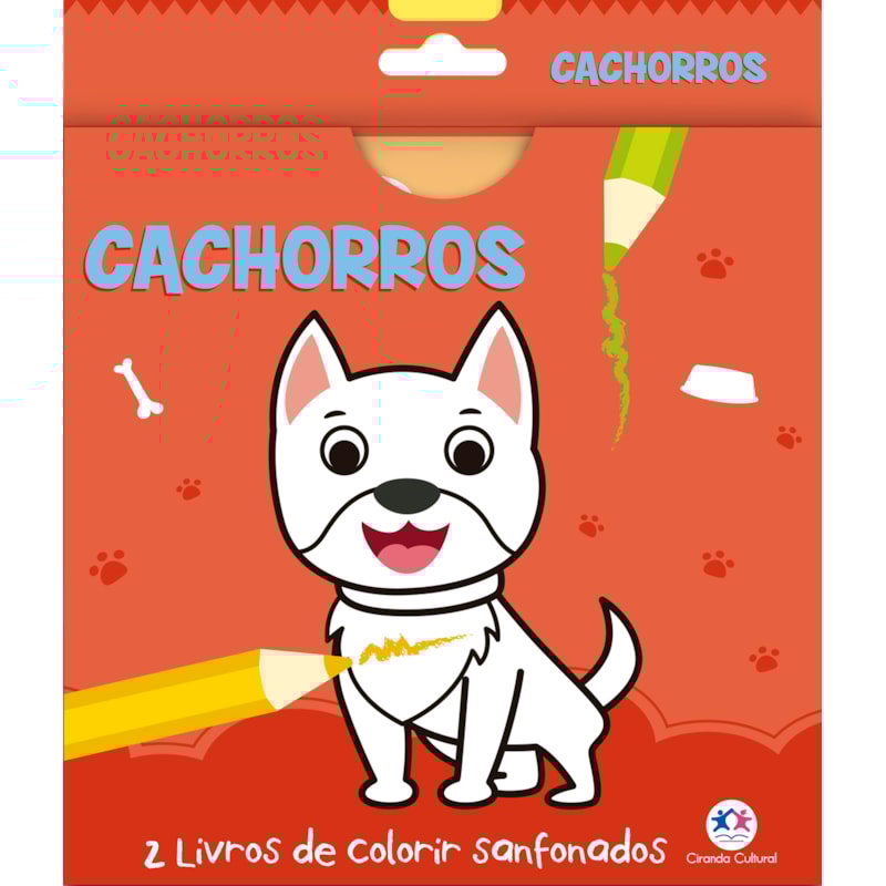 CACHORROS - 2 LIVROS DE COLORIR SANFONADOS