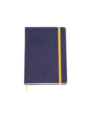 CADERNETA CICEROS CLASSICA PAUTADO 14X21 AZUL MARINHO/AMARELO