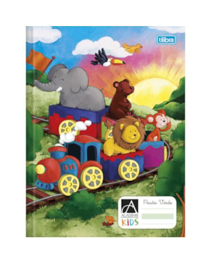 CADERNO BROCHURAO TILIBRA CAPA DURA TARJA VERDE KIDS MENINA 40FLS