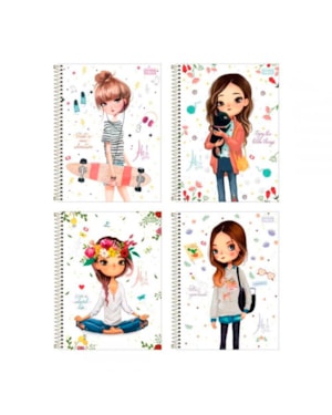 CADERNO CD UNIVERSITÁRIO HI! GIRLS 1M 80F - ITEM SORTIDO