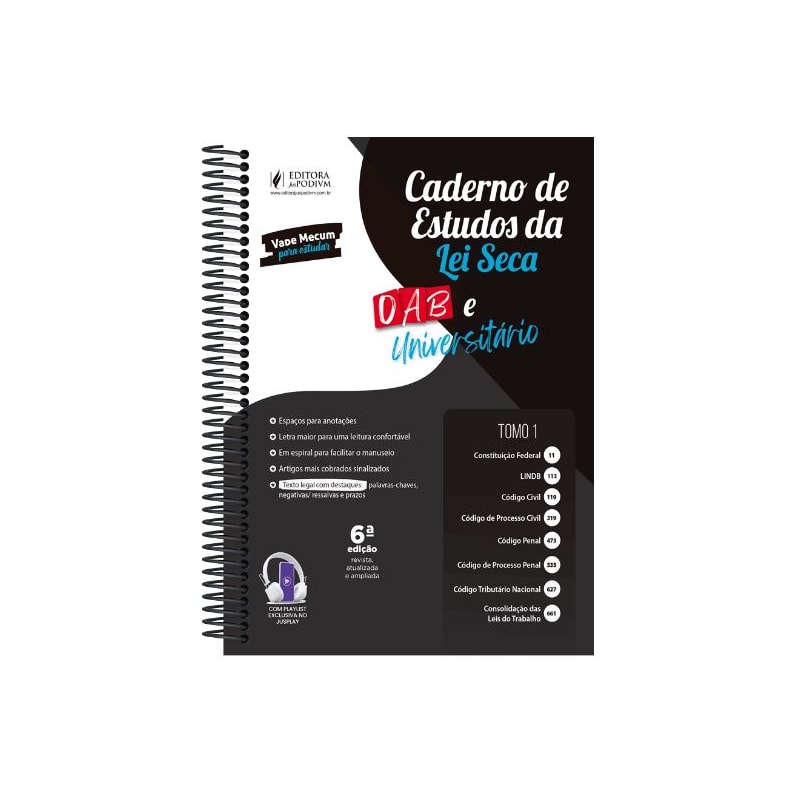 CADERNO DE ESTUDOS DA LEI SECA - UNIVERSITÁRIO E OAB