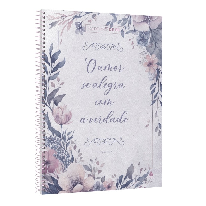 Caderno de Fé - Floral: universitário capa dura espiral