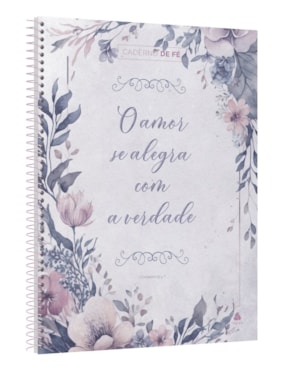 Caderno de Fé - Floral: universitário capa dura espiral