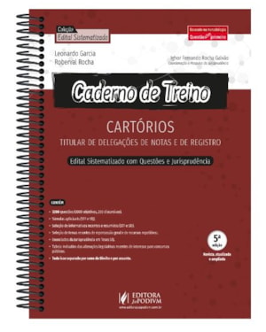 CADERNO DE TREINO PARA CARTÓRIOS - TITULAR DE DELEGAÇÕES DE NOTAS E DE REGISTRO
