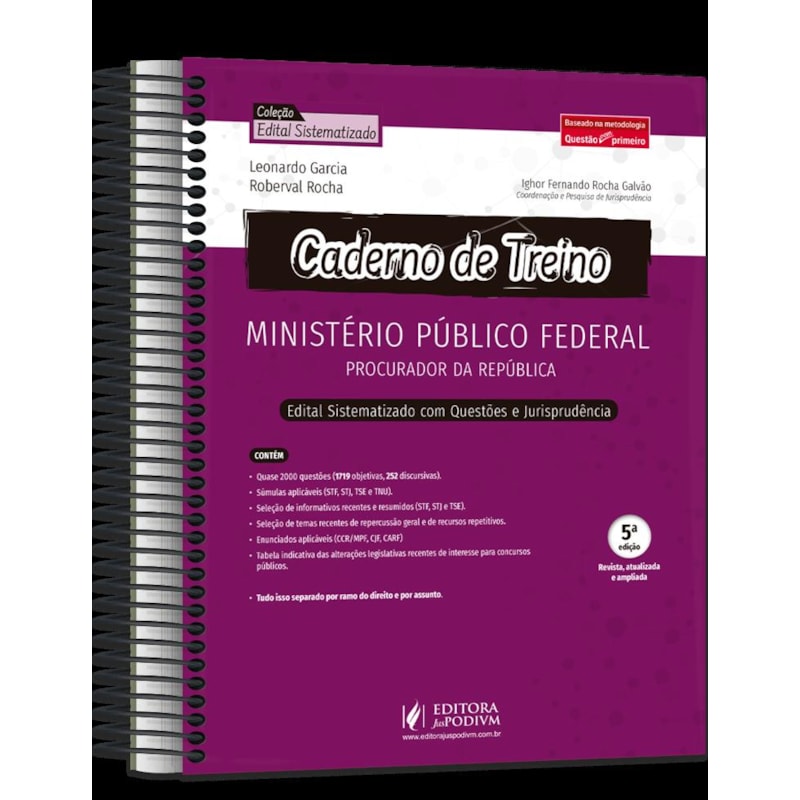 CADERNO DE TREINO PARA MINISTÉRIO PÚBLICO FEDERAL - PROCURADOR DA REPÚBLICA