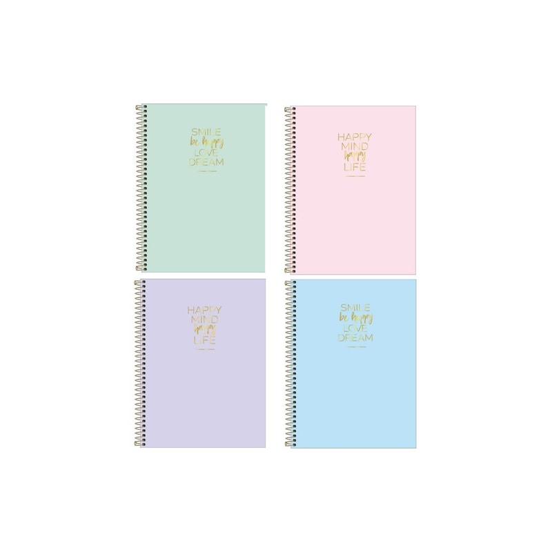 CADERNO ESPIRAL CAPA DURA UNIVERSITÁRIO 1 MATÉRIA HAPPY 80 FOLHAS SORTIDO