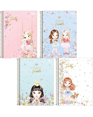 CADERNO ESPIRAL CAPA DURA UNIVERSITÁRIO 1 MATÉRIA JOLIE 80 FOLHAS SORTIDO